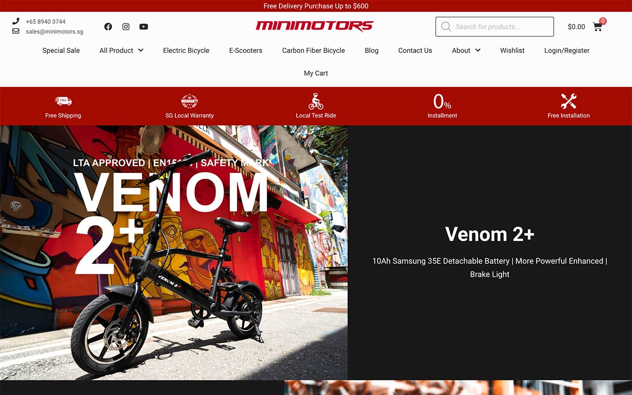 新加坡自行车网站优化SEO案例 Electric Bike -  minimotors.sg